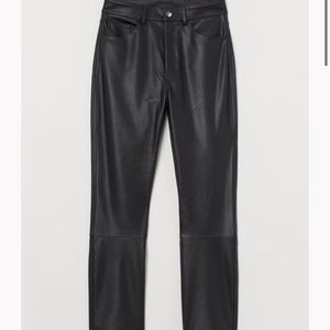 H&M faux leather high waist straight pant.